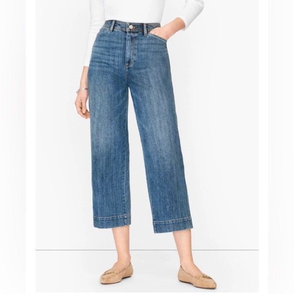 Talbots Wide Leg Crop Jean High Waisted New with Tags - Size 14 - Picture 3 of 13
